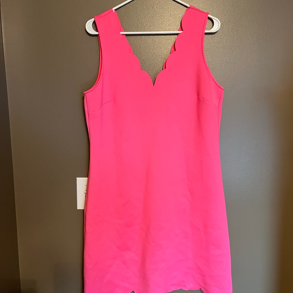 Lilly Pulitzer Pink Scalloped Midi Dress